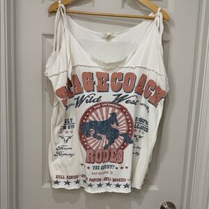 Torrid Festi White Graphic Rodeo Tank Top